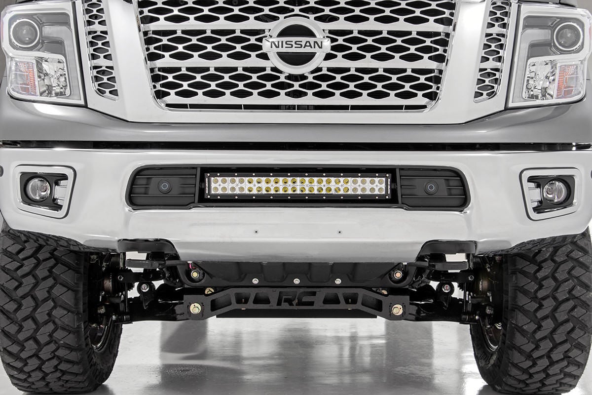 52 LED Light Bar Roof Driving +20 Bumper +4x4 Pods Kit For Nissan Titan  04-14