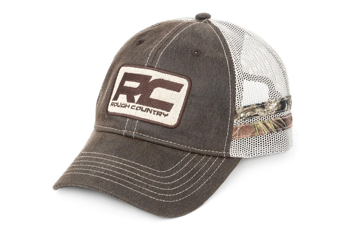 Rough Country Hat, Mesh, Rough Country Patch, Brown/Camo