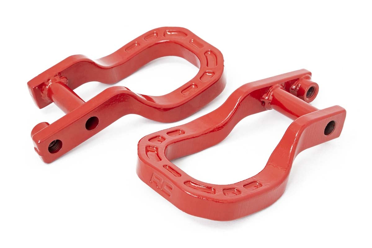 Silverado Rough Country 1500 Forged Tow Hooks; Red Chevy RS132