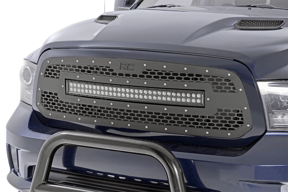 Mesh Grille | 30" Dual Row LED | Black | White DRL | Ram 1500 (13-18 & Classic)