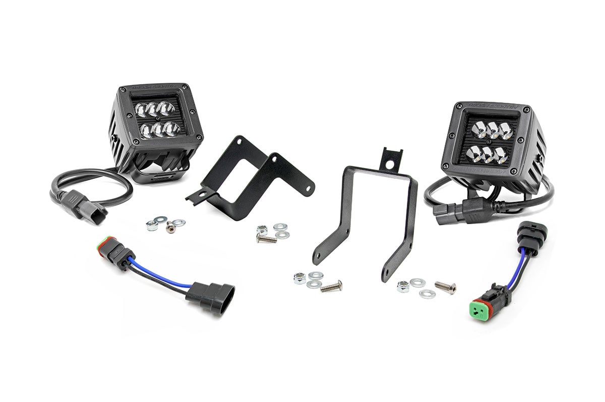 LED Light Kit | Fog Mount | 2" Black Pair | Ford Super Duty (11-16)