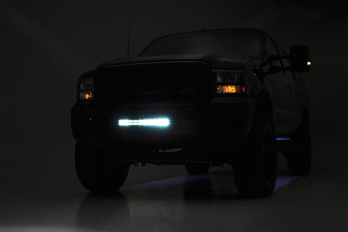 LED Light Kit | Bumper Mount | 20" Black Dual Row | Ford Super Duty (05-07)