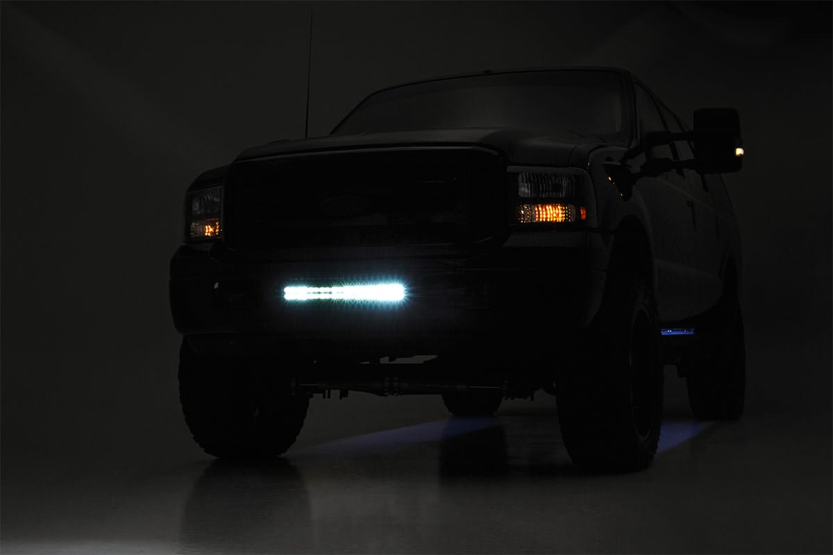 LED Light Kit | Bumper Mount | 2" Black Dual Row | White DRL | Ford F-250 / F-350 Super Duty (05-07)