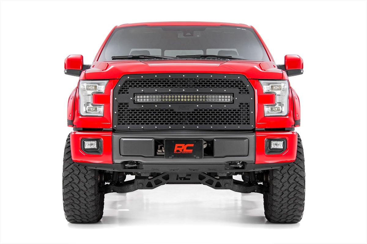 Mesh Grille | 30" Dual Row LED | Black | Ford F-150 2WD / 4WD (2015-2017)