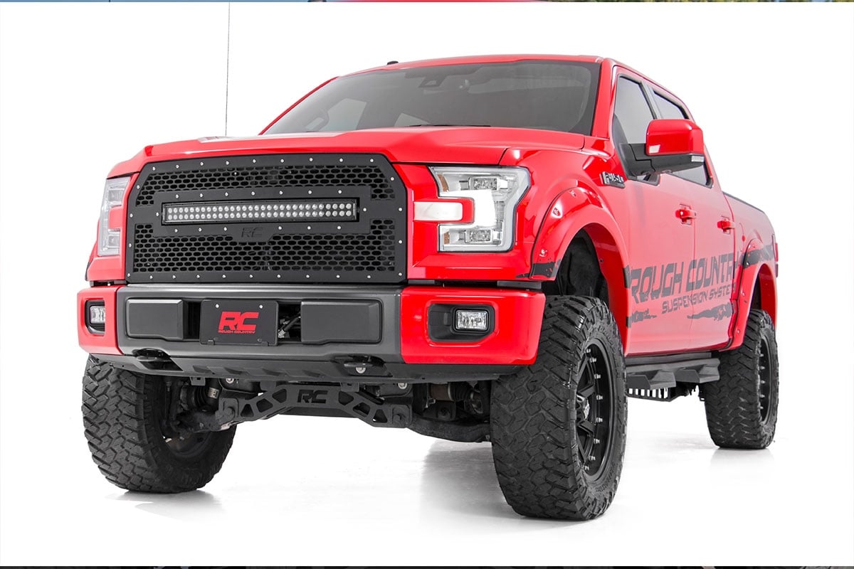 Mesh Grille | 30" Dual Row LED | Black | Ford F-150 2WD / 4WD (2015-2017)