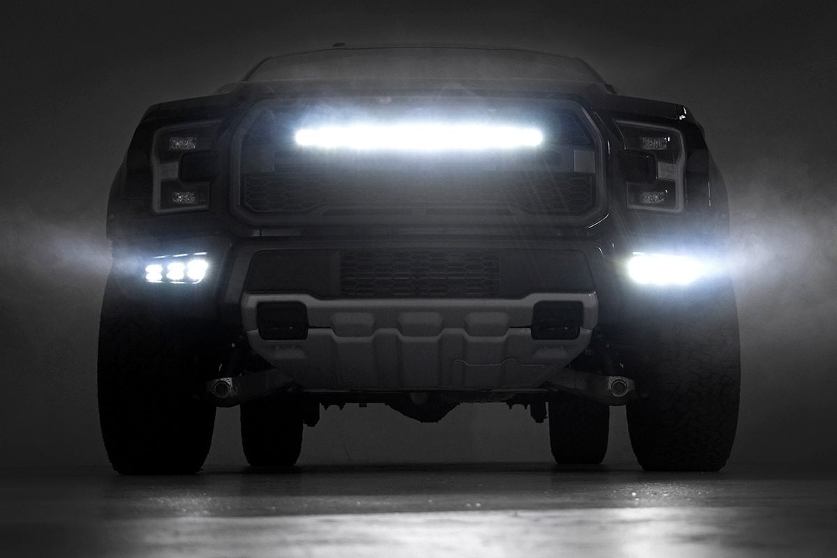 LED Light Kit | Grille Mount | 30" Black Single Row | White DRL | Ford Raptor (17-20)