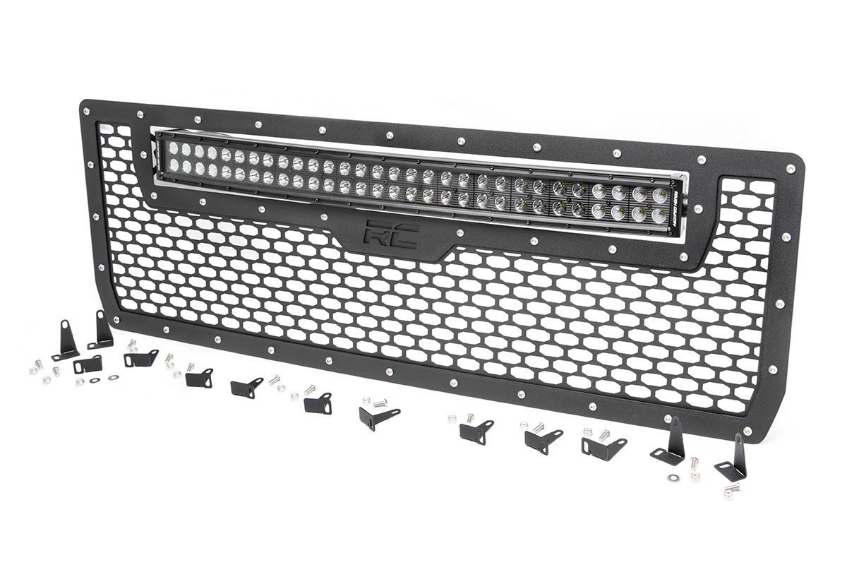 Mesh Grille | 30" Dual Row LED | Black | GMC Sierra 1500 2WD / 4WD (2014-2015)