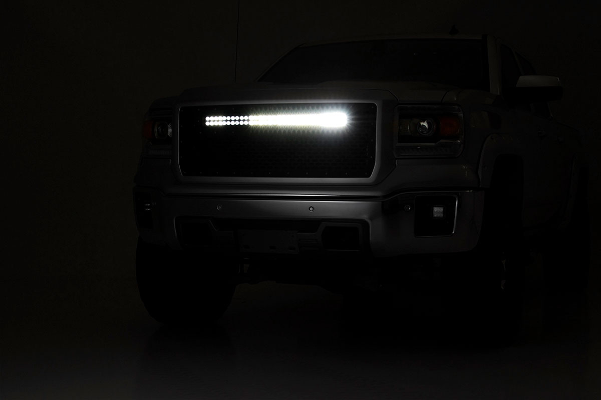 Mesh Grille | 30" Dual Row LED | Black | GMC Sierra 1500 2WD / 4WD (2014-2015)