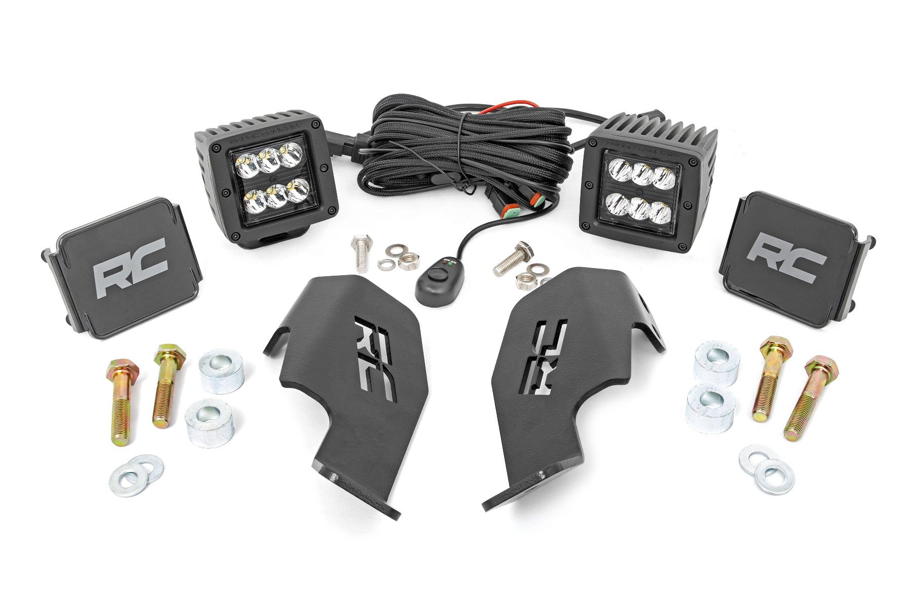 LED Light Kit | Cage Mount | 2" Black Pair | Honda Talon