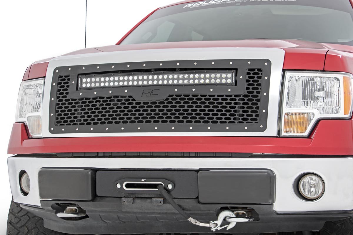 Mesh Grille | 30" Dual Row LED | Black | Amber DRL | Ford F-150 (09-14)