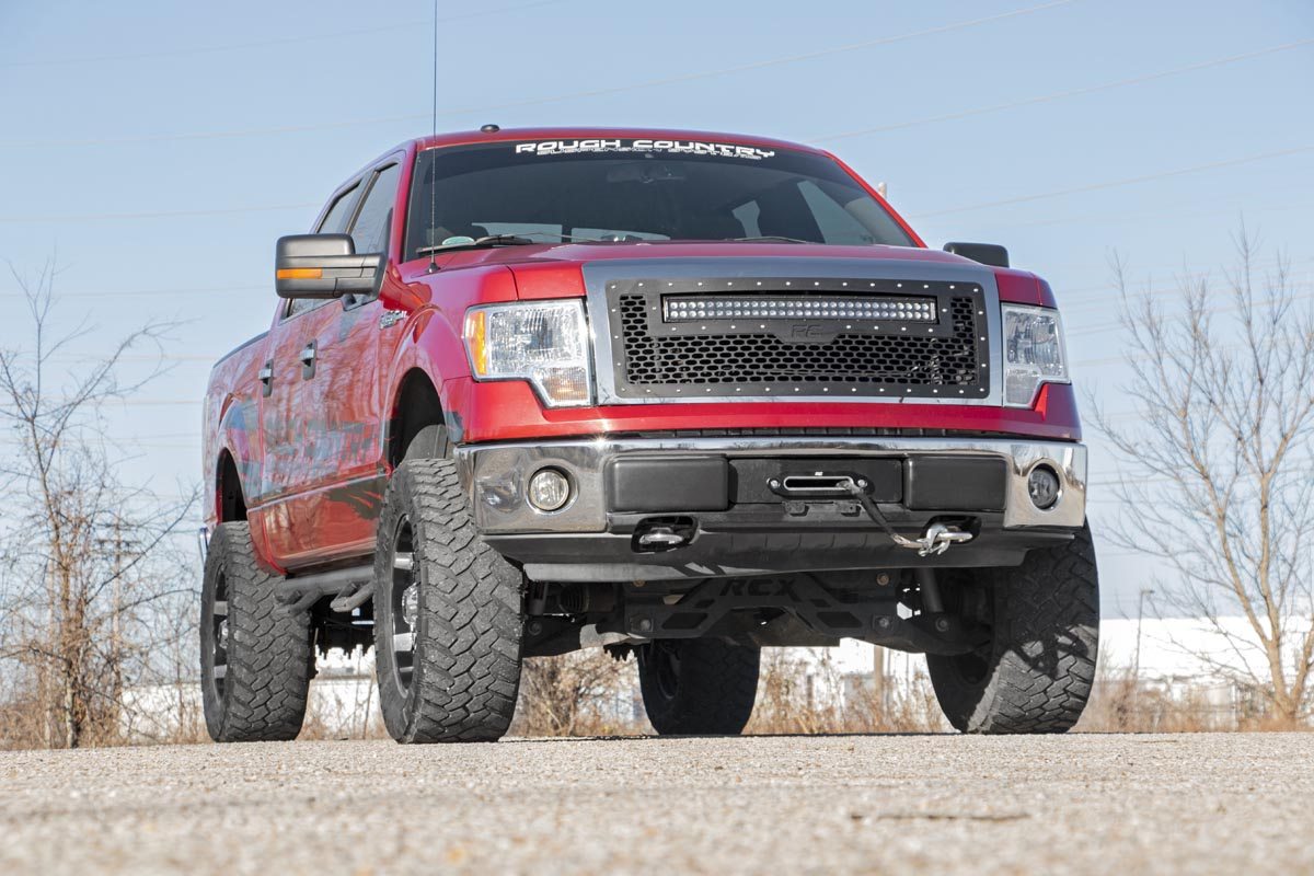 Mesh Grille | 30" Dual Row LED | Black | White DRL | Ford F-150 (09-14)