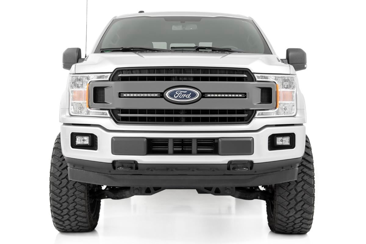 LED Light Kit | Grille Mount | 10" Black Slimline Pair | Ford F-150 (18-20)