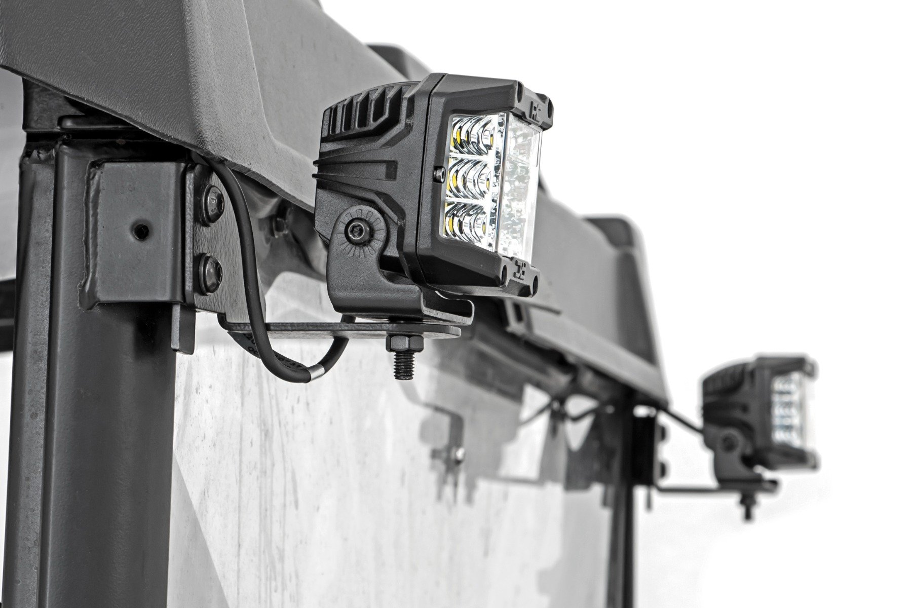 LED Light | RR Cage Mount | 2" Black Spot Pair | Polaris Ranger 1000 / Ranger XP 900 / 1000