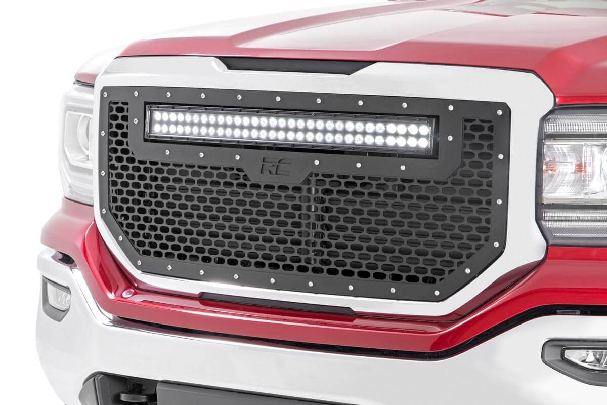 Mesh Grille | 30" Dual Row LED | Black | GMC Sierra 1500 (16-18)