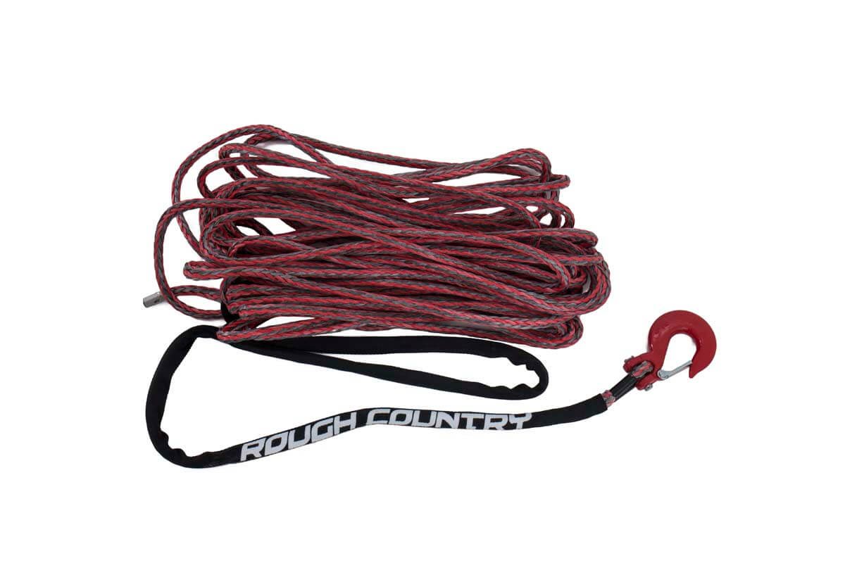 Synthetic Rope | 3 / 8 Inch | 85 Ft | Red / Gray