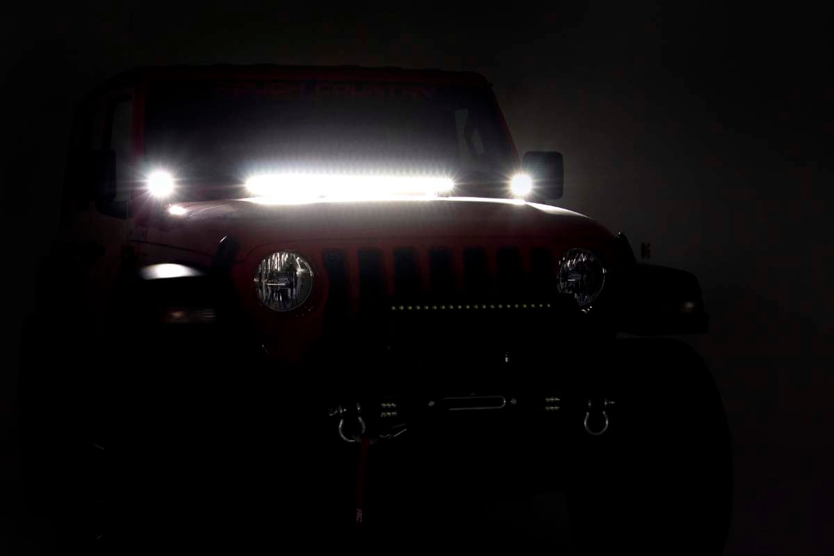 LED Light Kit | Cowl Mount | 2" Black Pair | Amber DRL | Jeep Gladiator JT / Wrangler JL (18-24)