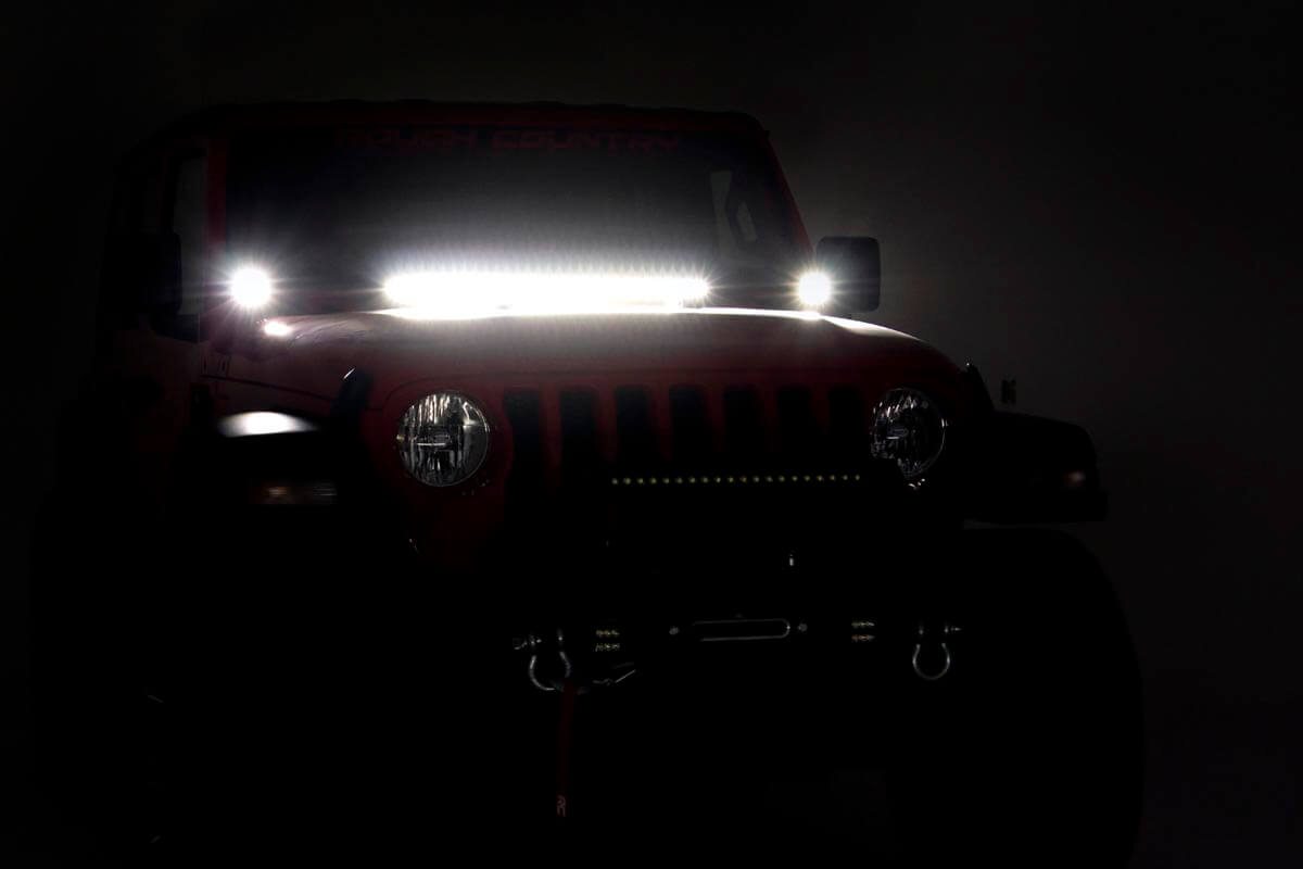 Jeep 30-inch LED Hood Kit (18-21 Wrangler JL, 20-21 Gladiator JT | Chrome-Series)