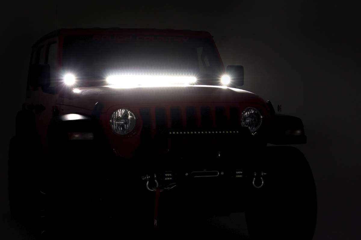 LED Light Kit | Cowl Mount | 2" Black Pair | White DRL | Jeep Gladiator JT / Wrangler JL (18-24)