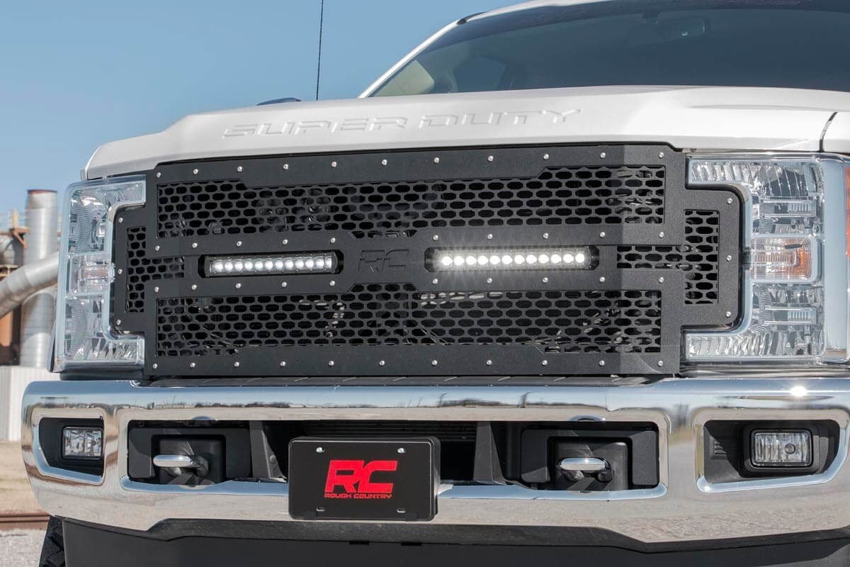 Mesh Grille | 12" Dual Row LED | Black | Ford F-250 / F-350 Super Duty (17-19)