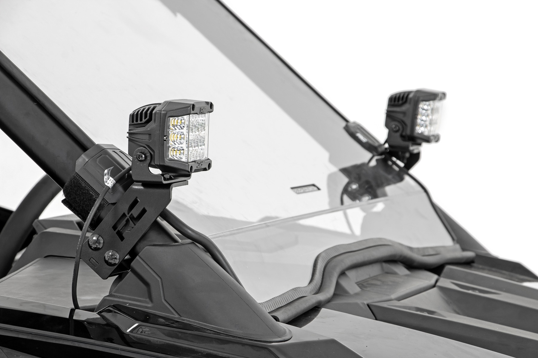 LED Light | A Pillar Mount | 2" Chrome Pair | Wide Angle | Polaris RZR PRO XP