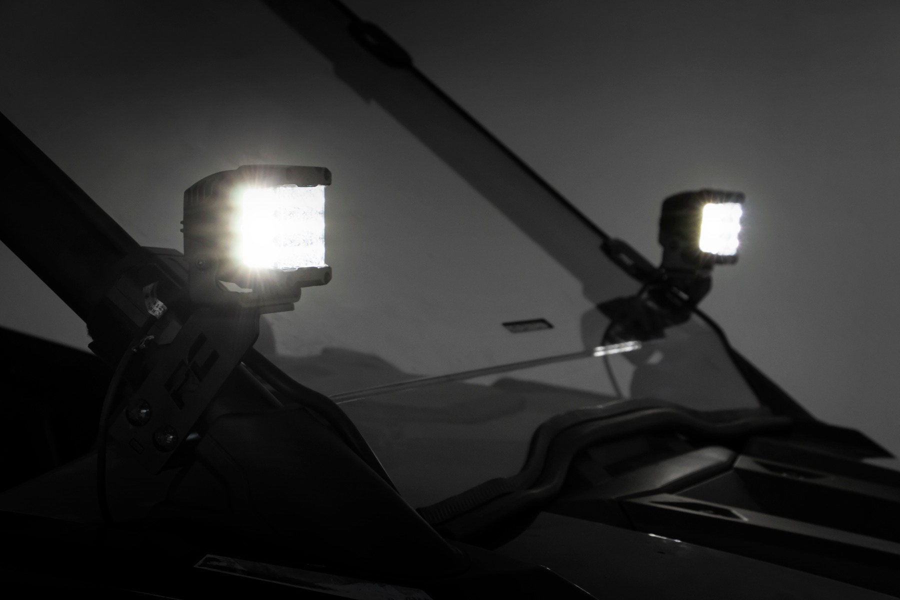 LED Light | A Pillar Mount | 2" Chrome Pair | Wide Angle | Polaris RZR PRO XP