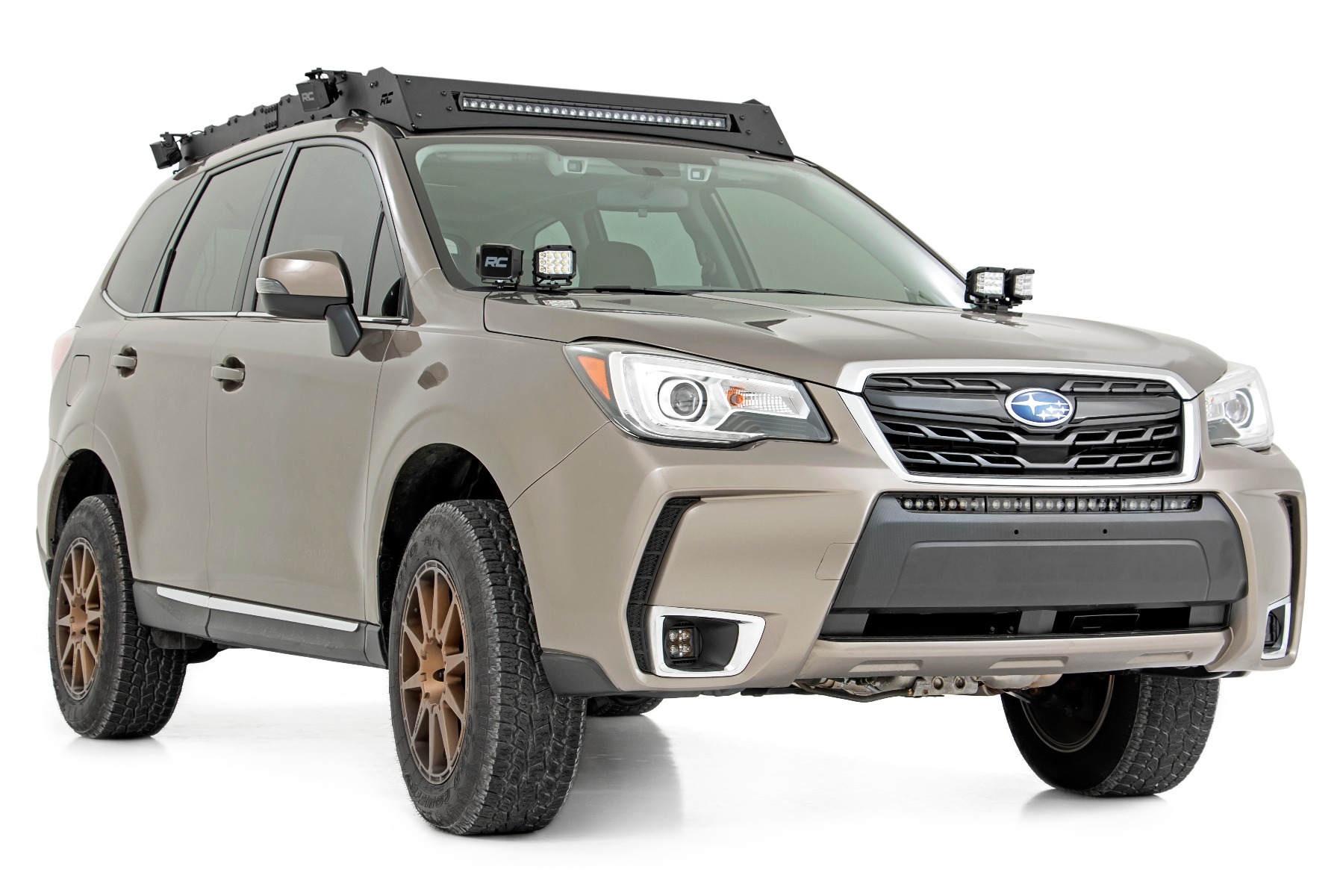 LED Light Kit | Ditch Mount | Dual 2" Black Pairs | White DRL | Subaru Forester (14-18)