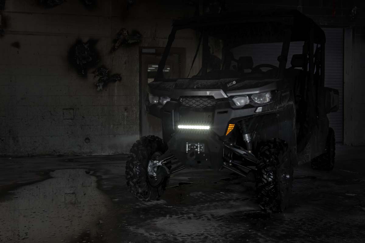 LED Light | Bumper Mount | 12" Black Single Row | Can-Am Defender HD 8 / HD 9 / HD 10