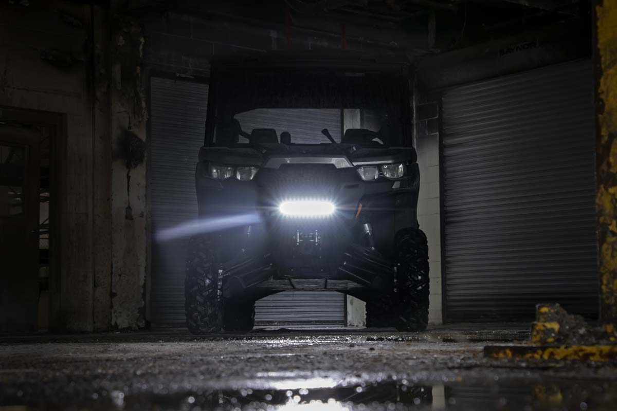 LED Light | Bumper Mount | 12" Black Single Row | Can-Am Defender HD 8 / HD 9 / HD 10