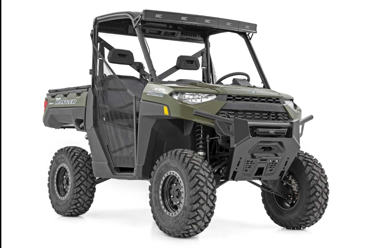 LED Light | Bumper Mount | 12" Black Single Row | Polaris Ranger XP 1000 / 1000 Crew