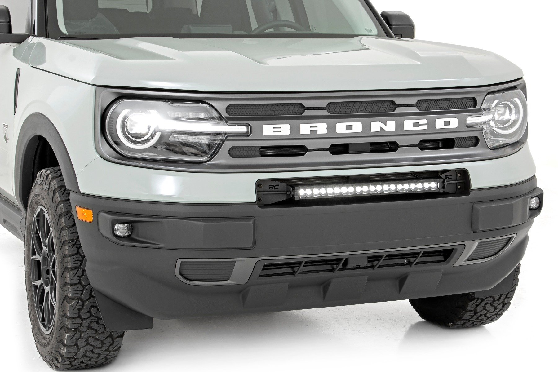 LED Light | Bumper Mount | 20" Black Single Row | White DRL | Ford Bronco Sport (21-23)