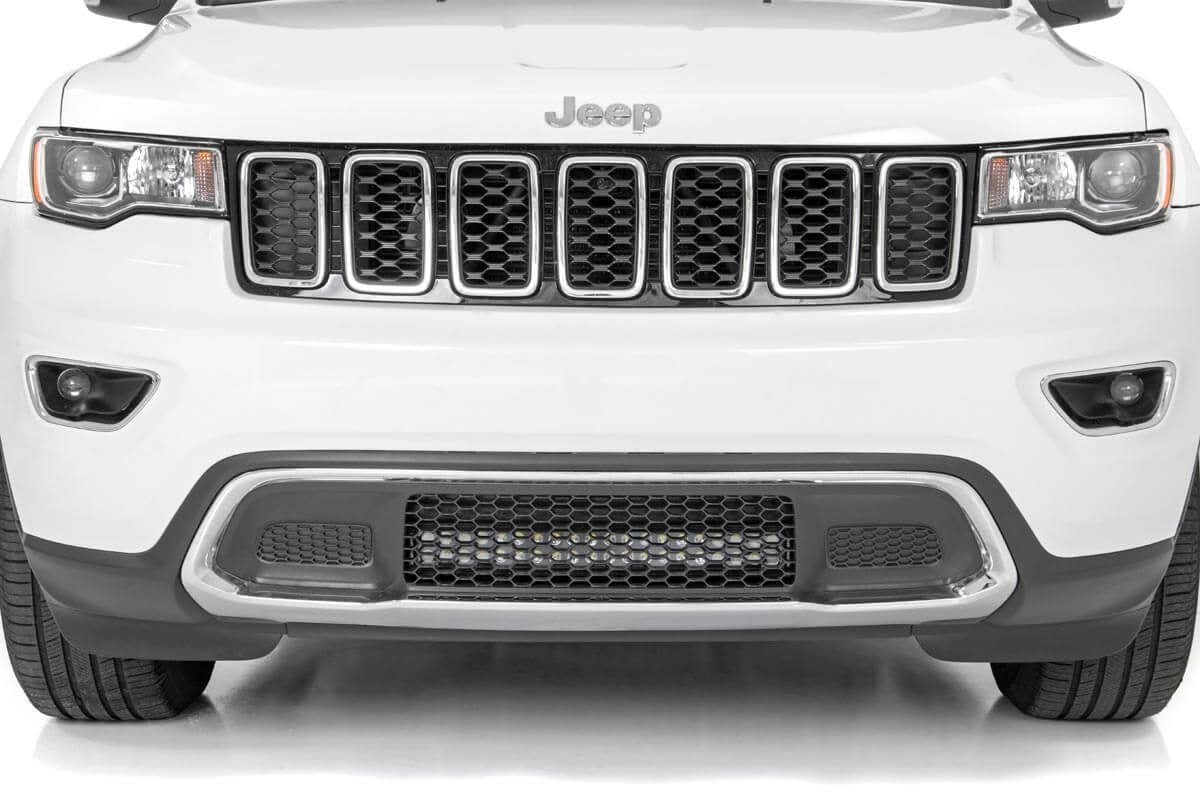 LED Light Kit | Bumper Mount | 20" Black Dual Row | White DRL | Jeep Grand Cherokee WK2 (11-20)