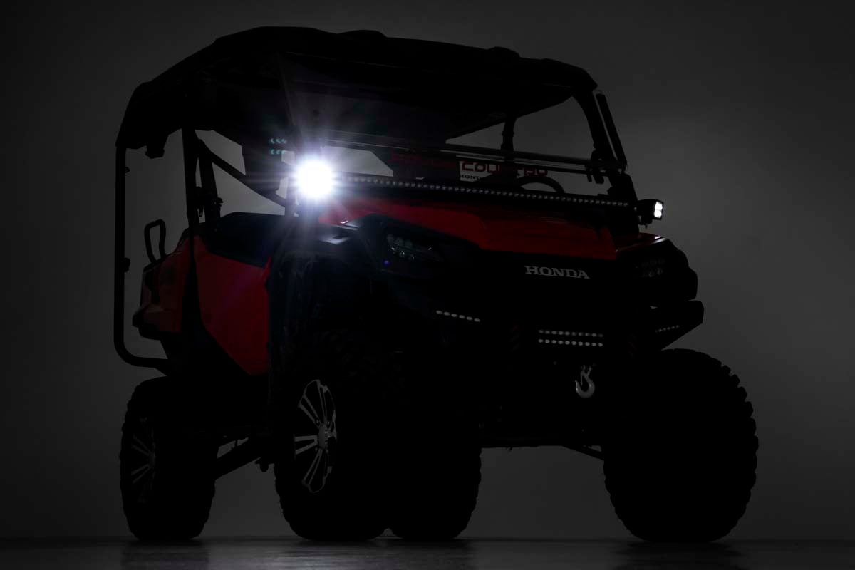 LED Light | Cage Mount | 2" Black Pair | Amber DRL | Honda Pioneer 1000 / 1000-5