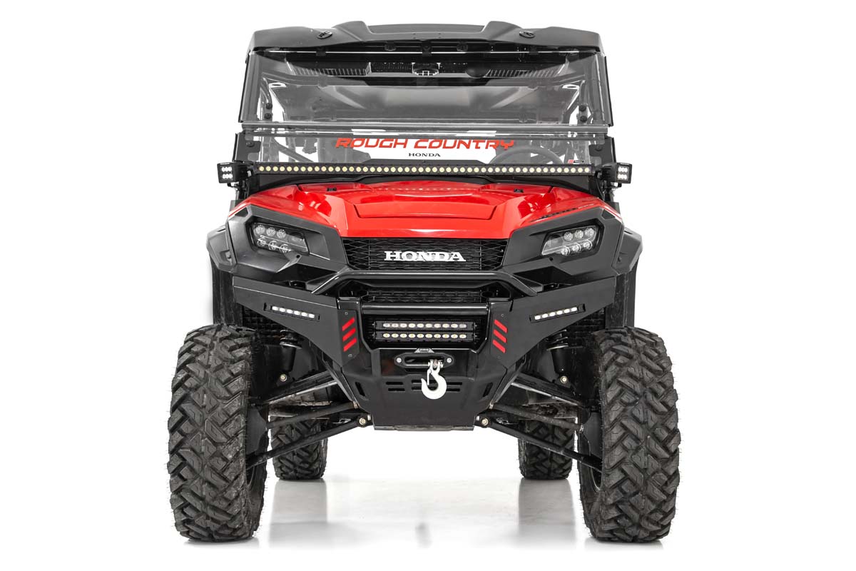 LED Light | Cage Mount | 50" Black Single Row | White DRL | Honda Pioneer 1000 (16-22)