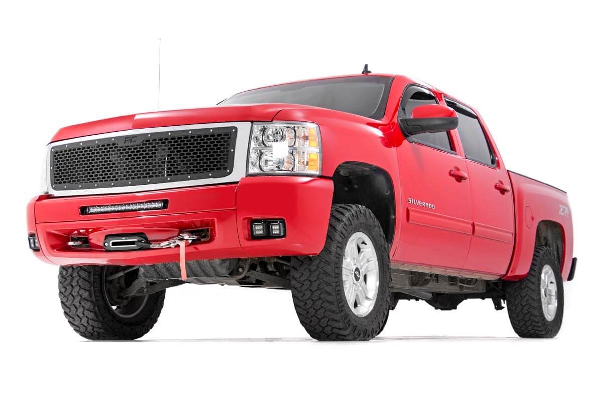 LED Light Kit | Fog Mount | Dual 2" Black Pairs | Chevy Silverado 1500 / 2500HD / 3500HD 2WD / 4WD