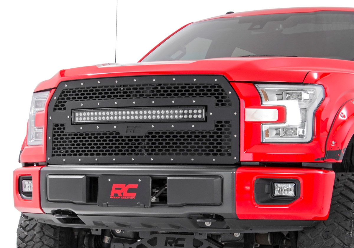 Mesh Grille | 30" Dual Row LED | Black | Ford F-150 2WD / 4WD (2015-2017)