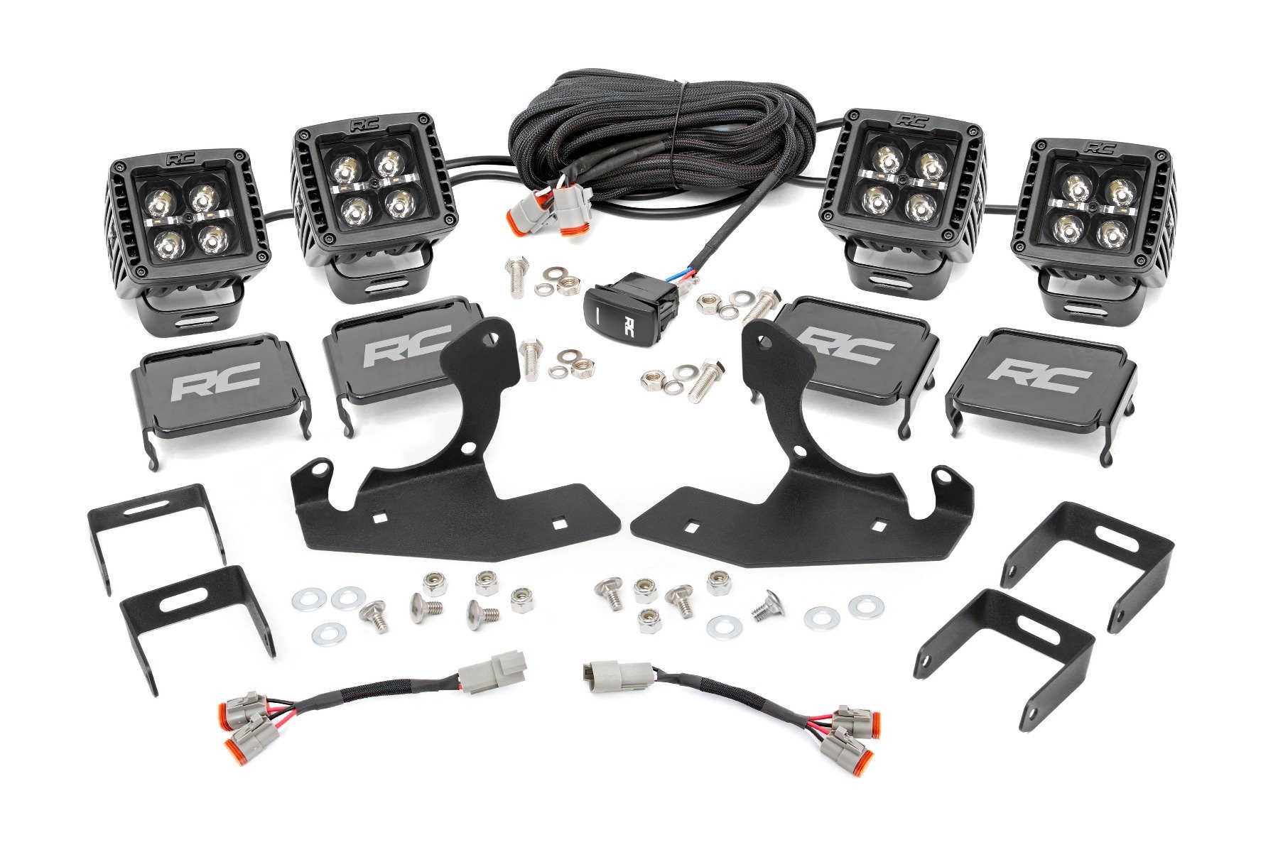 LED Light Kit | Fog Mount | 2" Black Pair | White DRL | Chevy Silverado 2500 HD / 3500 HD (11-14)