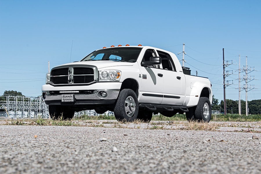 LED Light Kit | Bumper Mount | 20" Black Single Row | White DRL | Ram 2500 / 3500 (10-18)