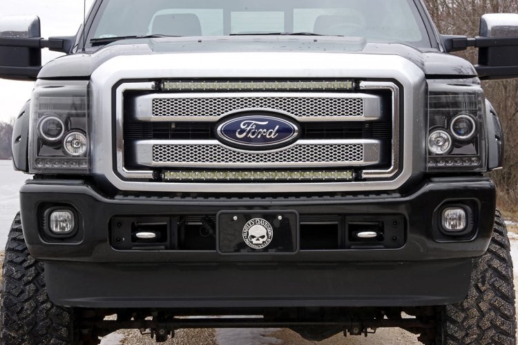 LED Light Kit | Grill | 30" Black Single Row | White DRL | Ford F-250 / F-350 Super Duty (11-16)