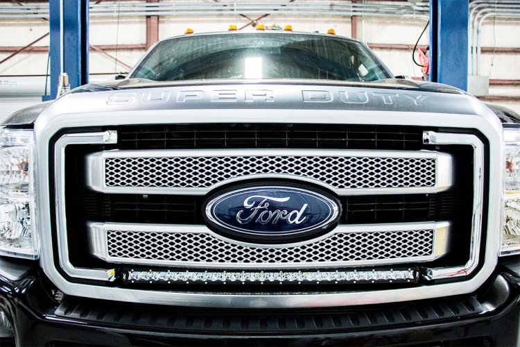 LED Light Kit | Grill | 30" Black Single Row | White DRL | Ford F-250 / F-350 Super Duty (11-16)