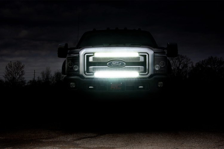 LED Light Kit | Grill | 30" Black Single Row | White DRL | Ford F-250 / F-350 Super Duty (11-16)