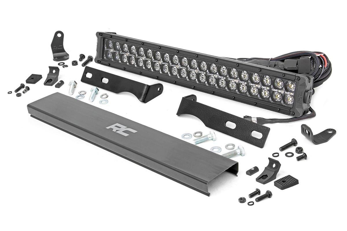 LED Light Kit | Bumper Mount | 20" Black Dual Row | White DRL | Jeep Grand Cherokee WK2 (11-20)
