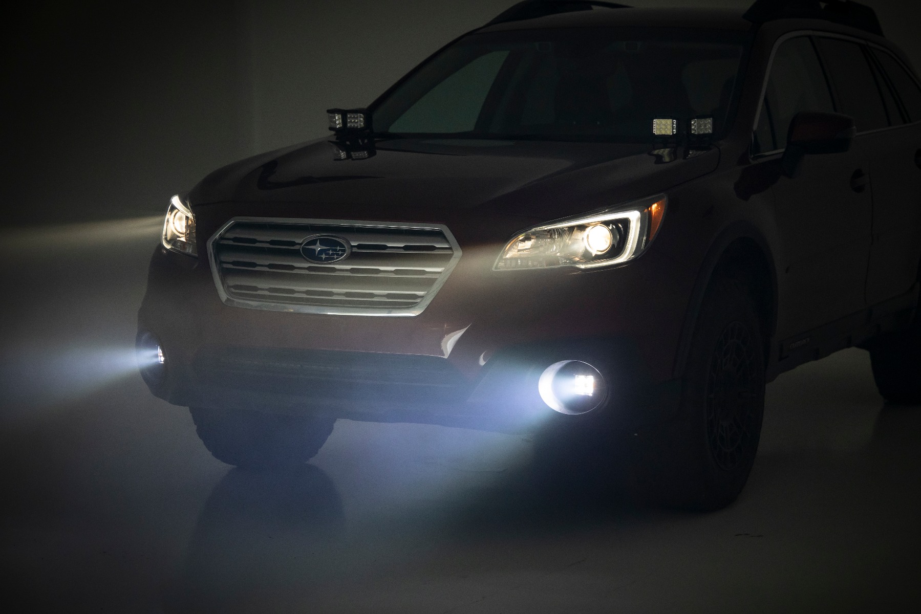 LED Light Kit | Fog Mount | 2" Black Pair | White DRL | Subaru Outback (15-19)