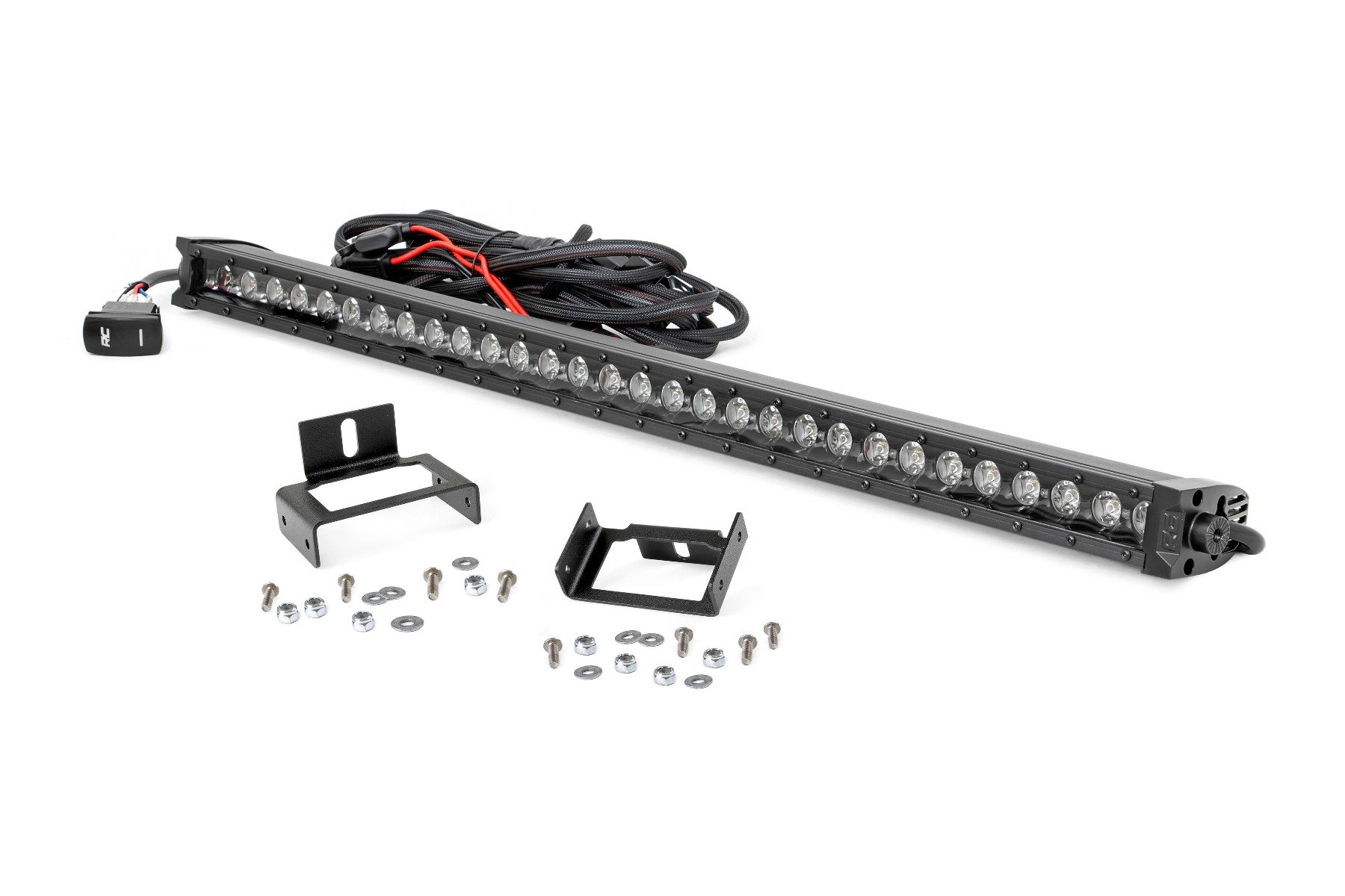 LED Light Kit | Grill | 30" Black Single Row | White DRL | Ford F-250 / F-350 Super Duty (11-16)