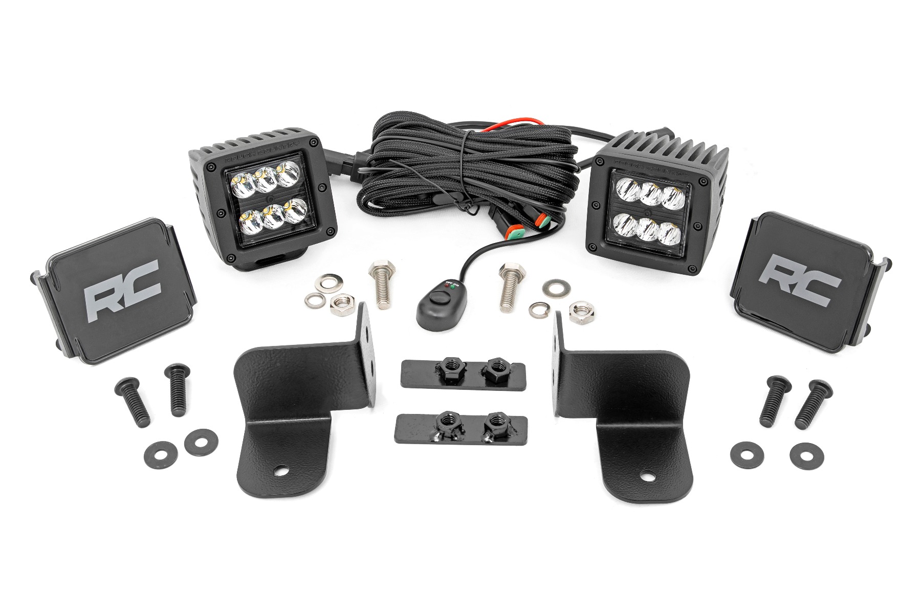 LED Light | Rear Mount | 2" Black Pair | Spot | Polaris Ranger 1000 / Ranger XP 1000