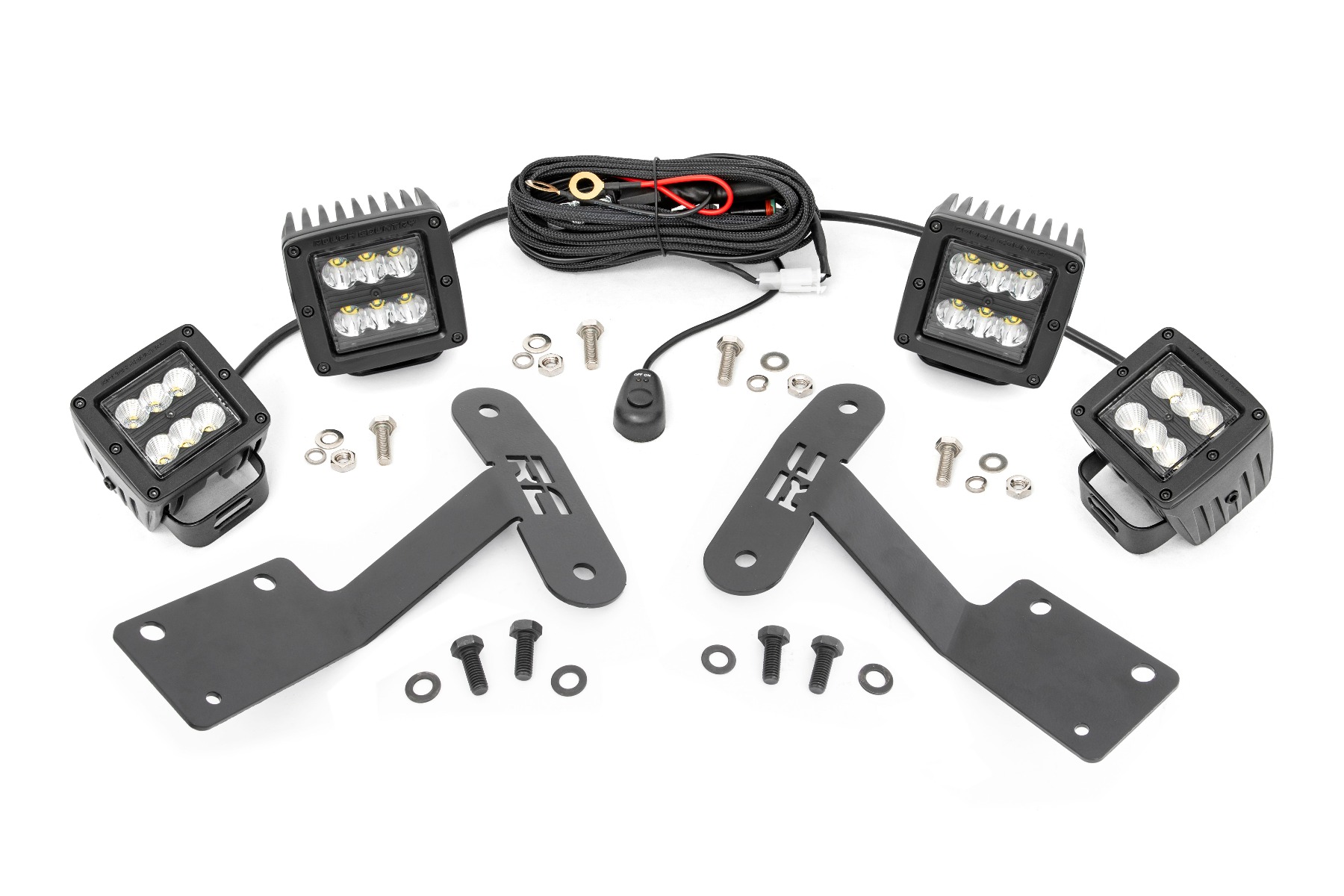 LED Light Kit | Ditch Mount | Dual 2" Black Pairs | Spot / Flood | Toyota Tundra (14-21)