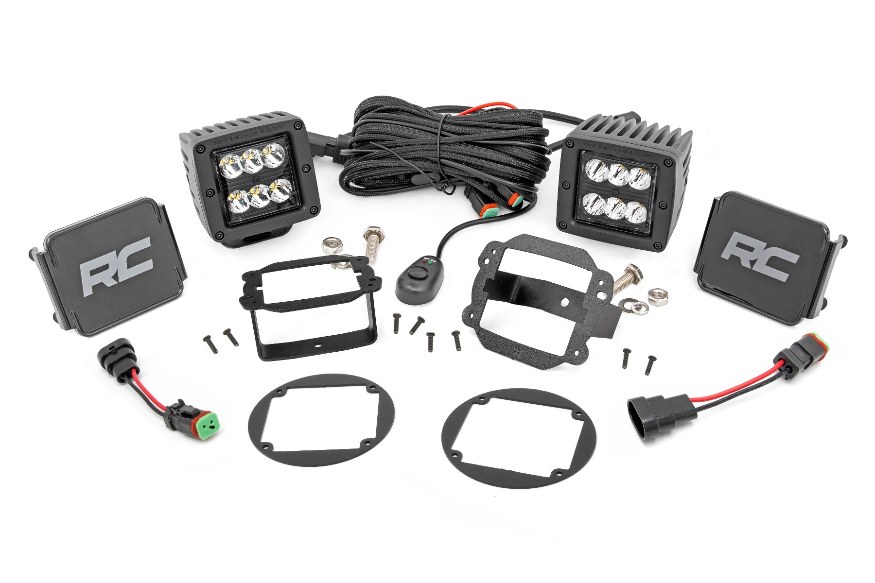 LED Light Kit | Fog Mount | 2" Black Pair | Jeep Wrangler JK(07-09)