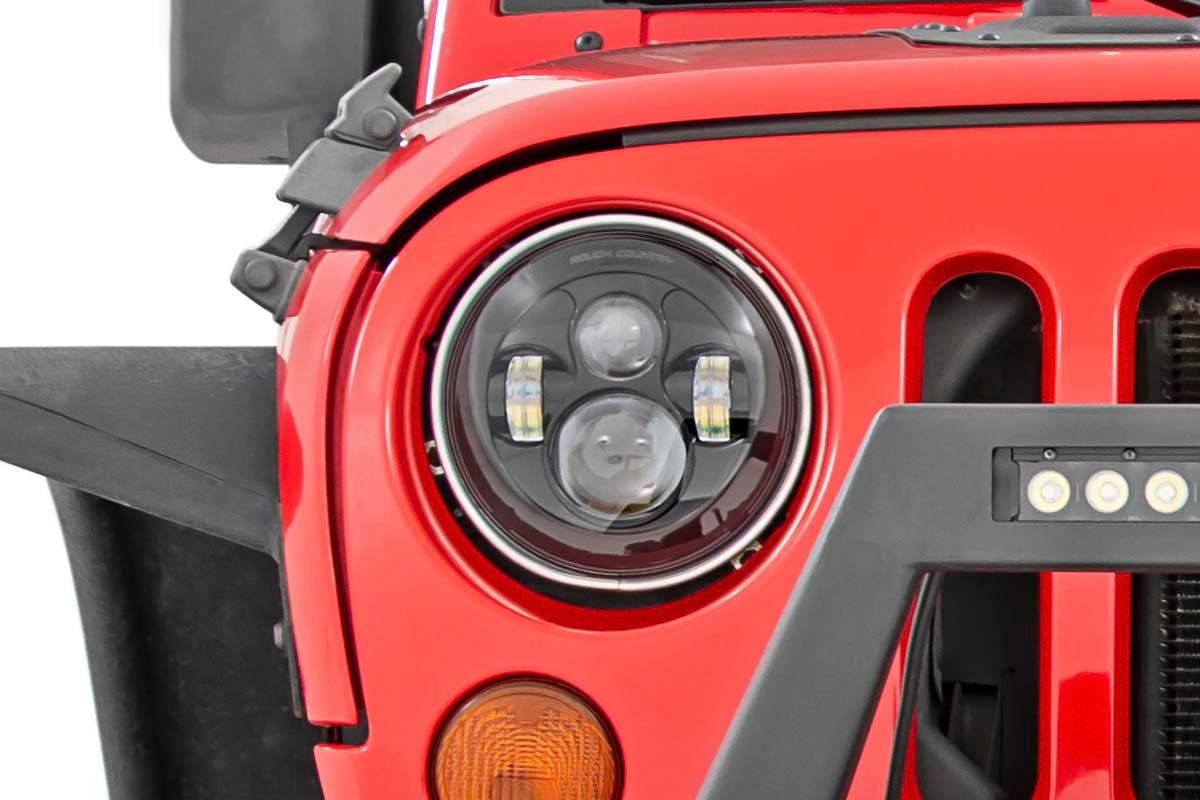 7 Inch LED Headlights | DOT Approved | Jeep Wrangler JK / Wrangler TJ / Wrangler Unlimited 4WD