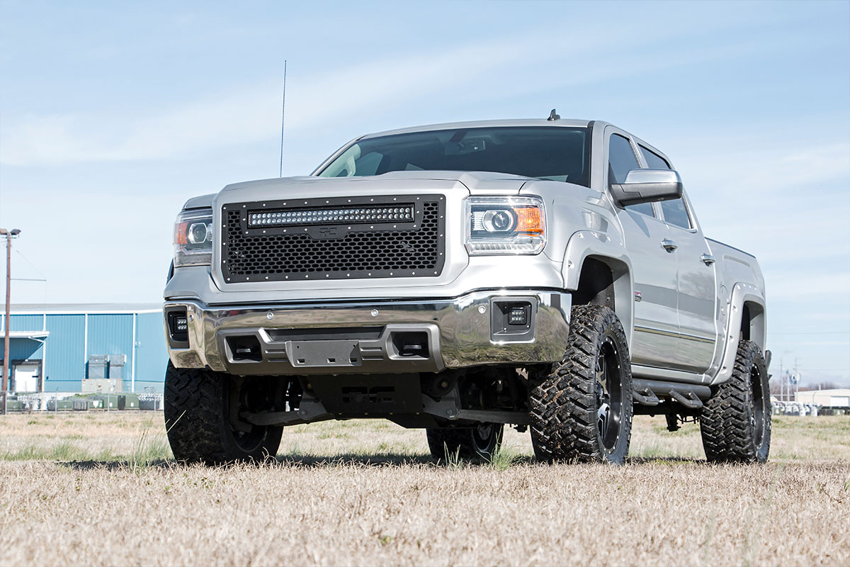 Inserto de rejilla LED de malla Rough Country para GMC Sierra 1500 2014-2015 - 70190 - Imagen 4 de 9
